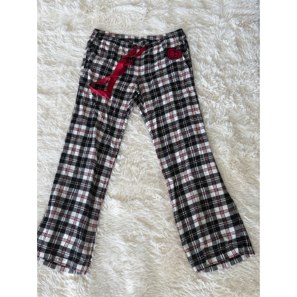 Allison Rhea Plaid Pajama Pants Lounge Sleepwear Heart‎ Patch Womens L